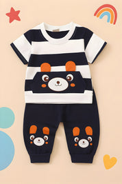 Boy's Navy Bunny Print T-Shirt & Pant Set
