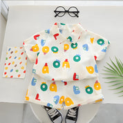 Letter AOP Shirt & shorts