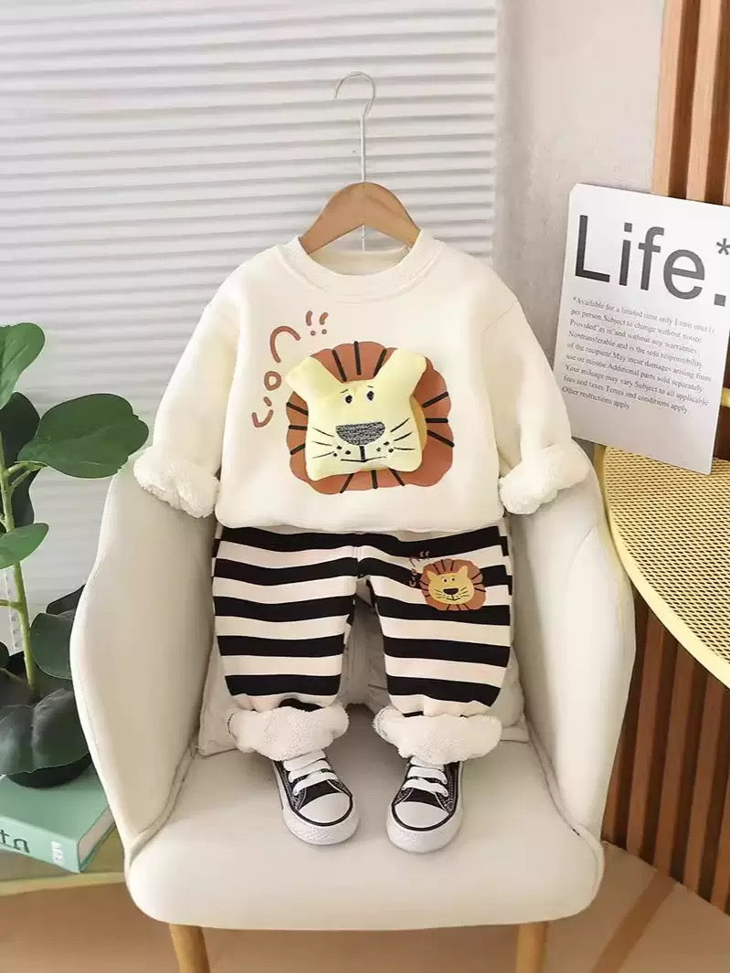 BUY 1 GET 1 FREE Boy's Cotton Fleece Sweatshirt and Joggers Set + Free Light Winter Sweatshirt and Jogger Set