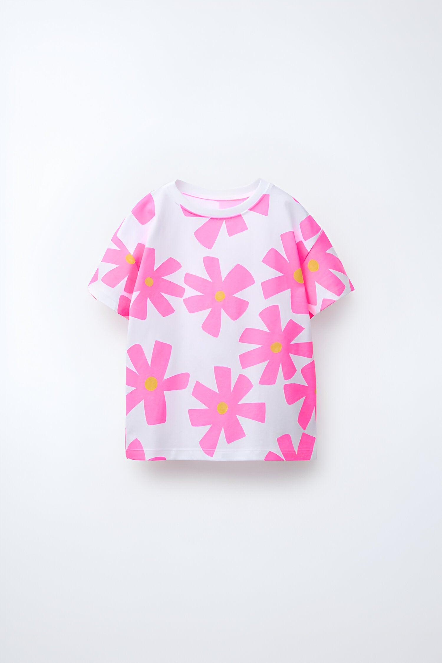 Googo Gaaga GIrls Flower Printed T-shirt in Pink
