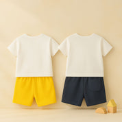 Navy & Yellow Bear Tshirt_shorts