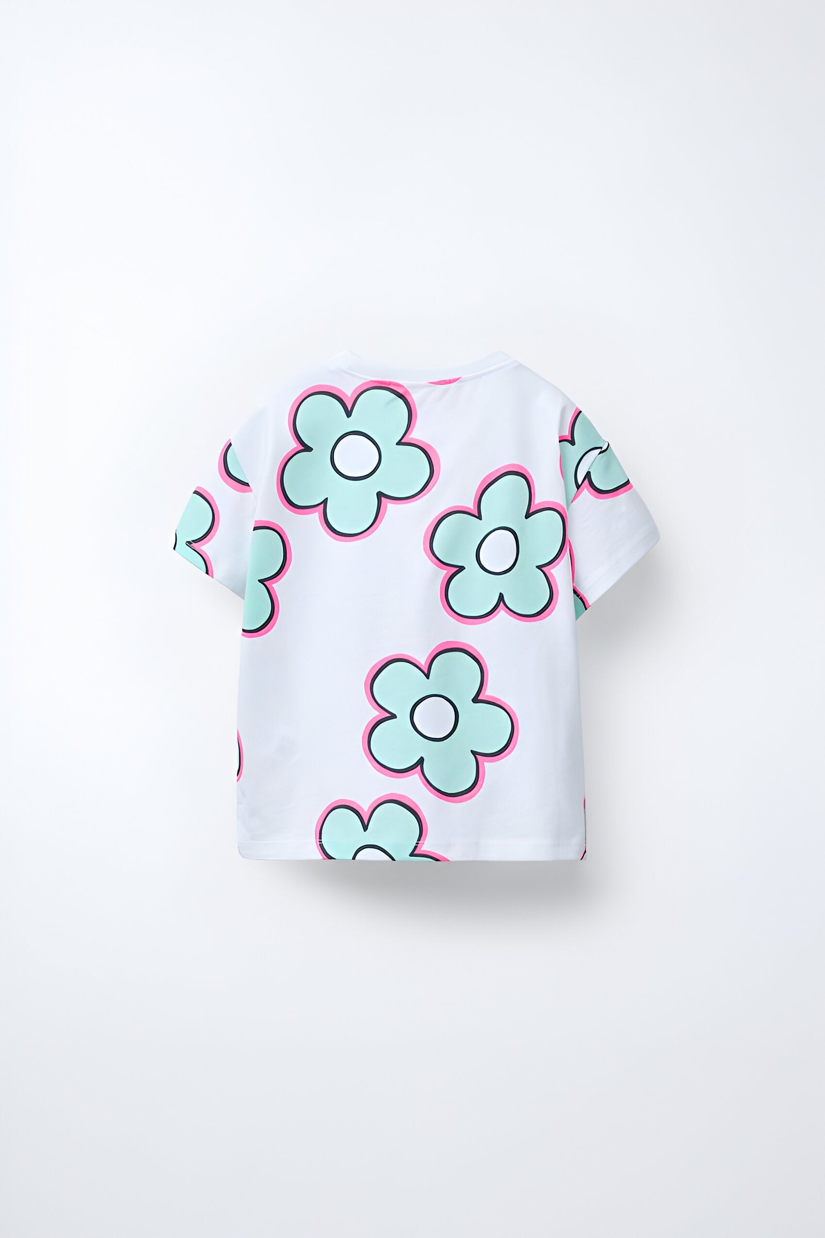 Googo Gaaga GIrls Flower Printed T-shirt in White