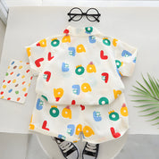 Letter AOP Shirt & shorts