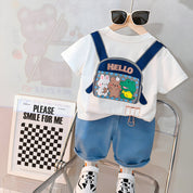 Happy back pack white T-shirt & Shorts