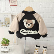 Boy's Cotton Fleece Winter Printed Jacket - Black