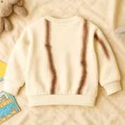 Boy's Cotton Knit Light Winter Full Sleeves Text Print Sweatshirt - Cream