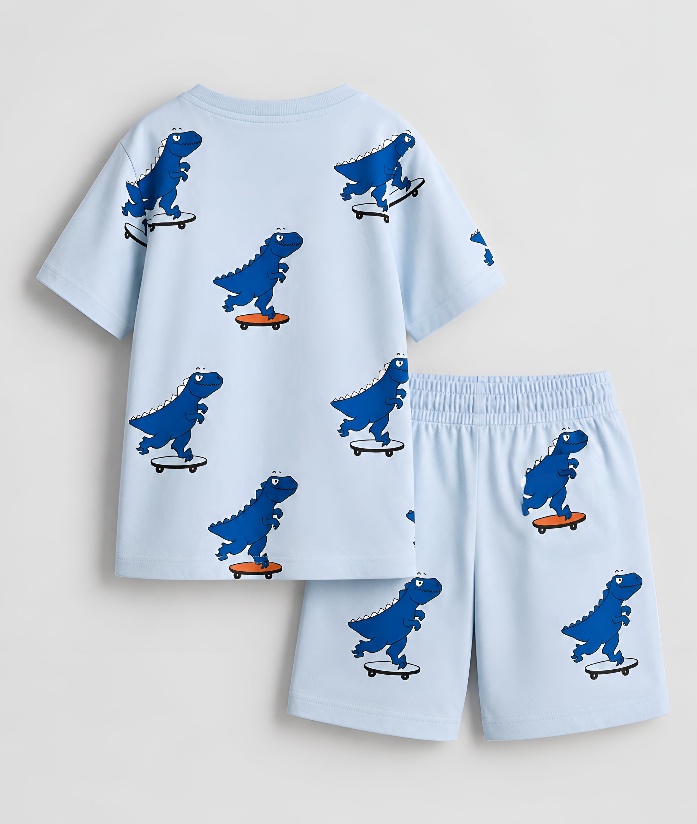 Googo Gaaga Boys Cotton Printed T-Shirt & Shorts Set - Dino Skate