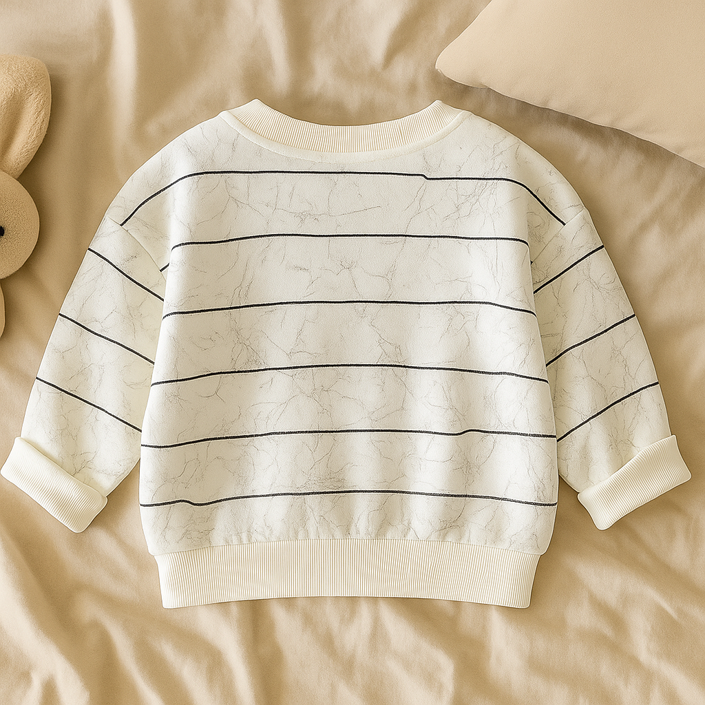 Boy's Cotton Knit Light Winter Full Sleeves Text Print Sweatshirt - Cream