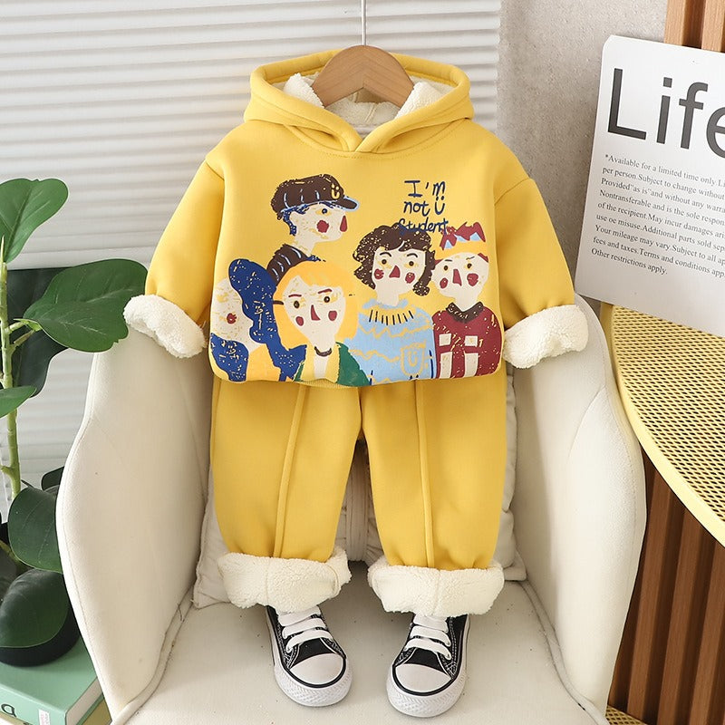 BUY 1 GET 1 FREE Boy's Cotton Fleece Sweatshirt and Joggers Set + Free Light Winter Sweatshirt and Jogger Set
