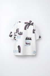 Googo Gaaga Boys Text Print T-shirt in White