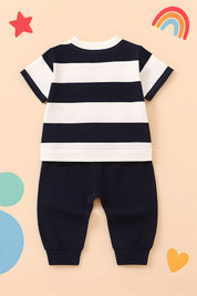 Boy's Navy Bunny Print T-Shirt & Pant Set