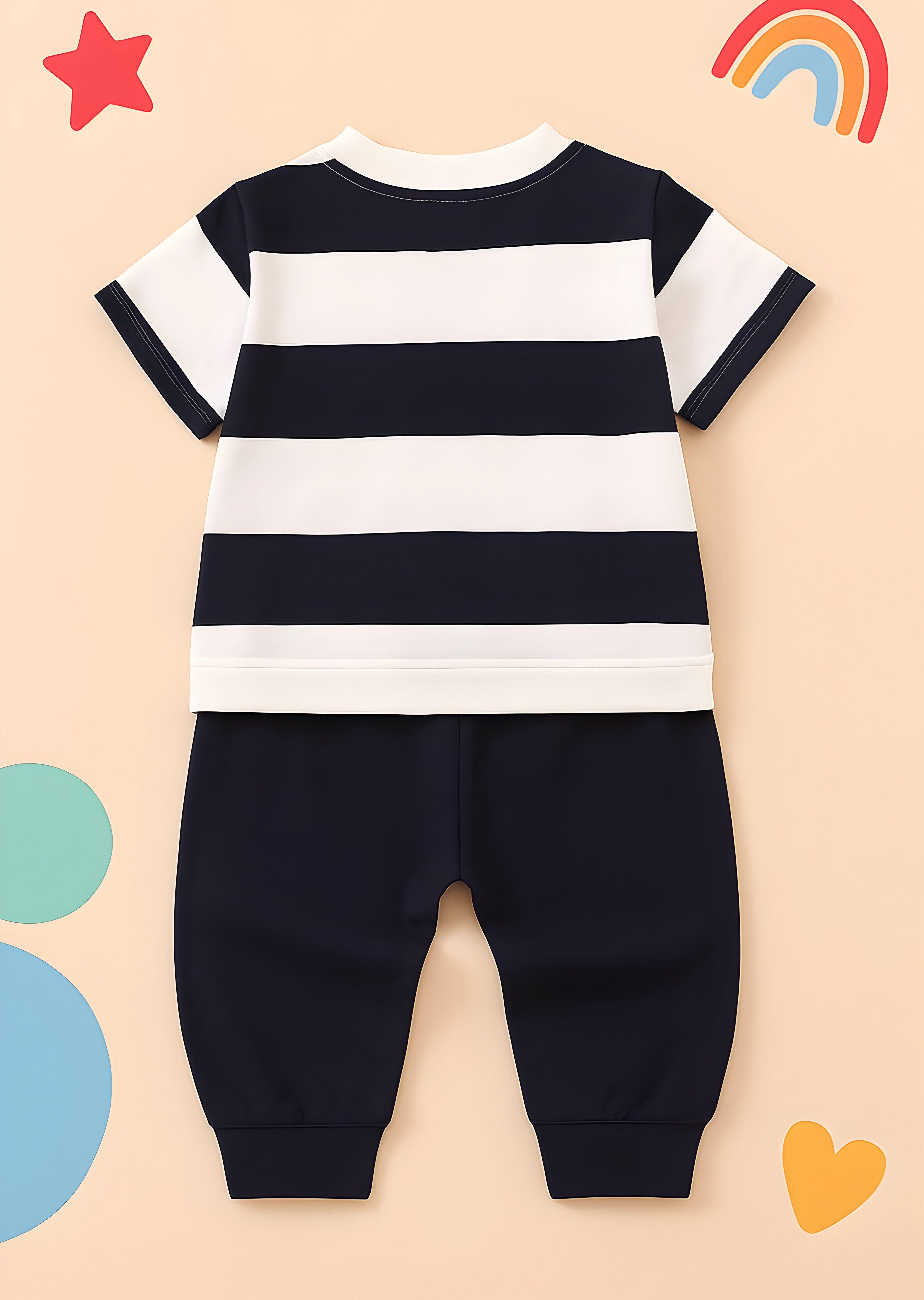 Boy's Navy Bunny Print T-Shirt & Pant Set