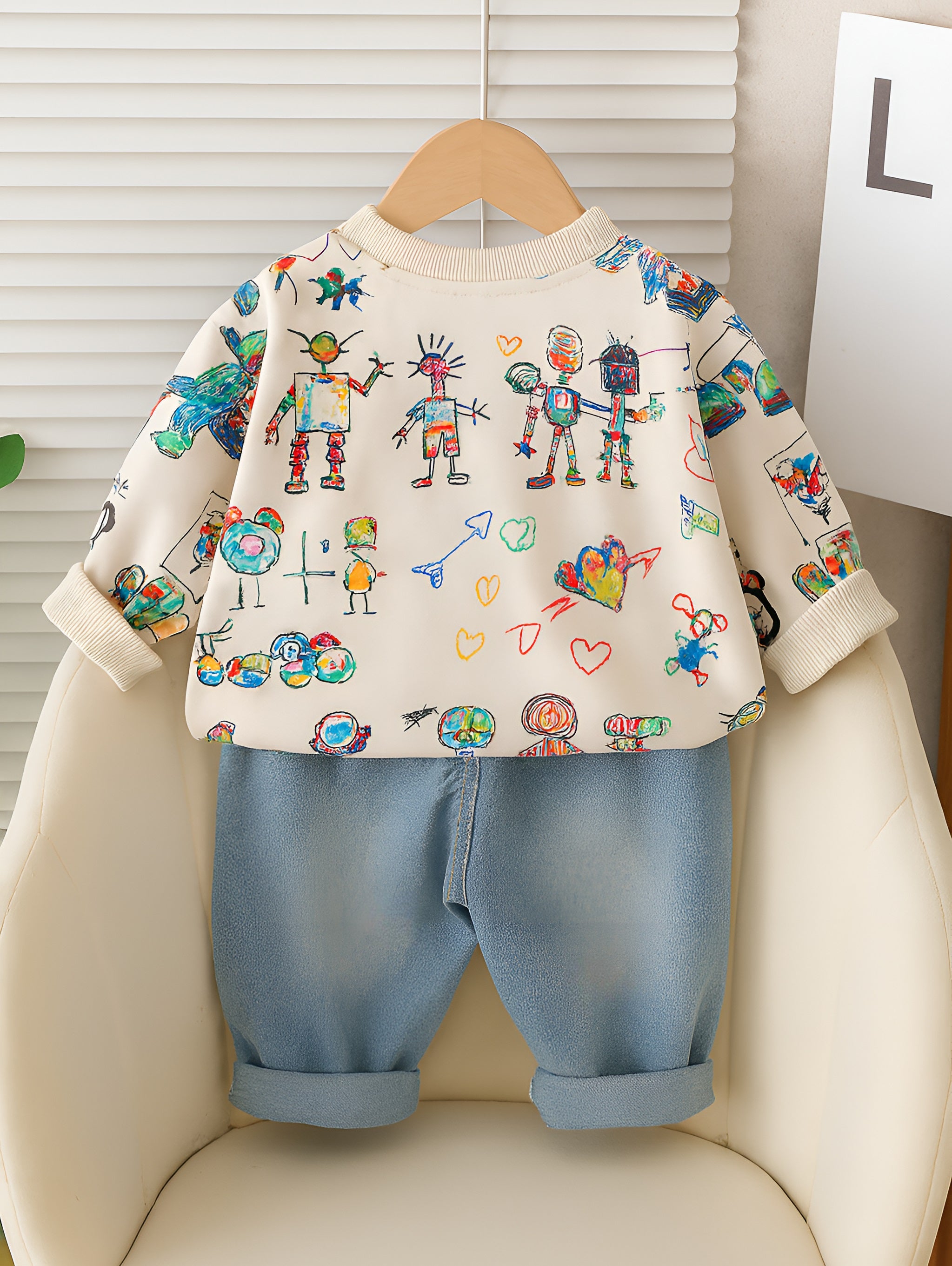 BUY 1 GET 1 FREE Boy's Cotton Fleece Sweatshirt and Joggers Set + Free Light Winter Sweatshirt and Jogger Set