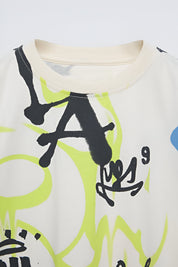 Googo Gaaga Boys Graffiti Print T-shirt in White