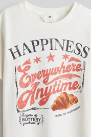 Googo Gaaga Boys Cotton Happiness Printed T-Shirt - White