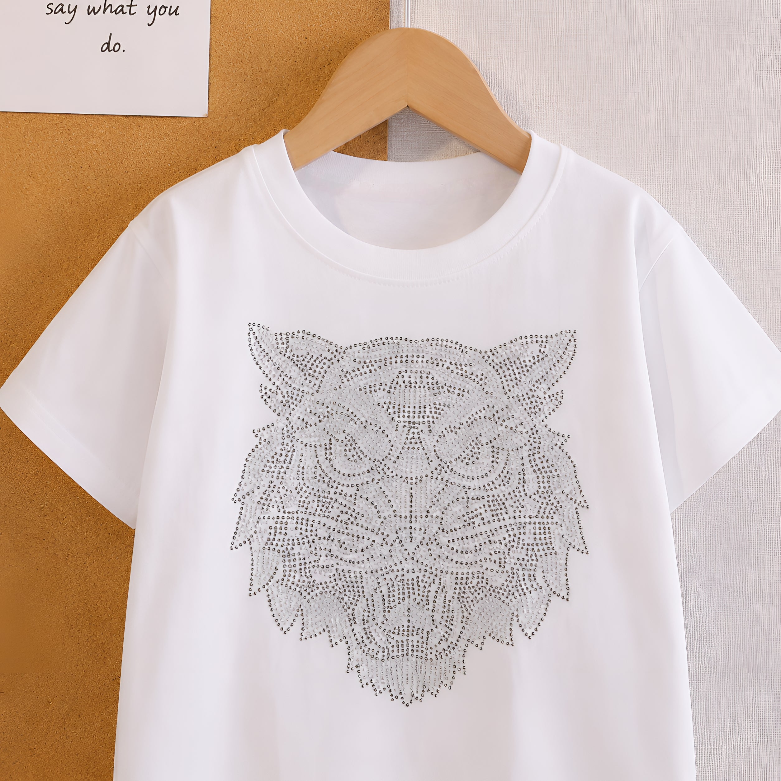 Googo Gaaga Boy's Cotton Tiger Embellished Print T-Shirt & Shorts Set - White