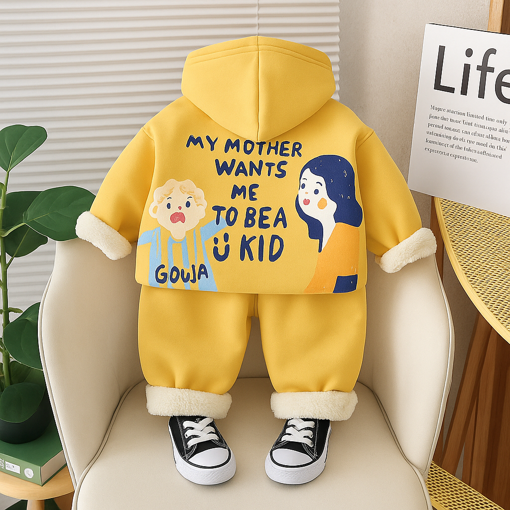 BUY 1 GET 1 FREE Boy's Cotton Fleece Sweatshirt and Joggers Set + Free Light Winter Sweatshirt and Jogger Set