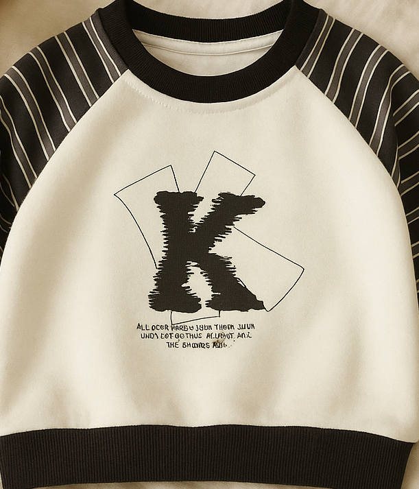 Boy's Cotton Knit Light Winter Full Sleeves Text Print Sweatshirt - Cream