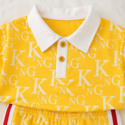 Googo Gaaga Boys Cotton King Printed T-Shirt & Shorts Set - Yellow
