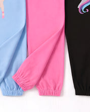Girl's 3-Pack Pink, Blue and Black Unicorn Joggers