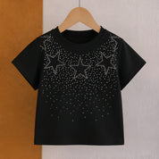Googo Gaaga Boy's Cotton Star Embellished Print T-Shirt & Shorts Set - Black
