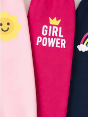 Girl's 3-Pack Pink, Blue and Baby Pink Joggers