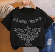 Googo Gaaga Boy's Cotton Sword Embellished Print T-Shirt & Shorts Set - Black