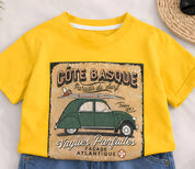 Googo Gaaga Boy's Cotton Car Print T-Shirt & Shorts Set - Yellow