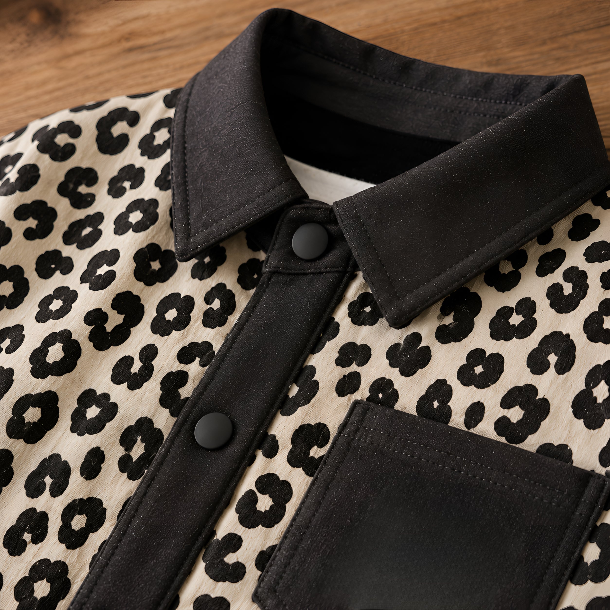 Googo Gaaga Boys Cotton AOP Panther Printed Shirt - Black