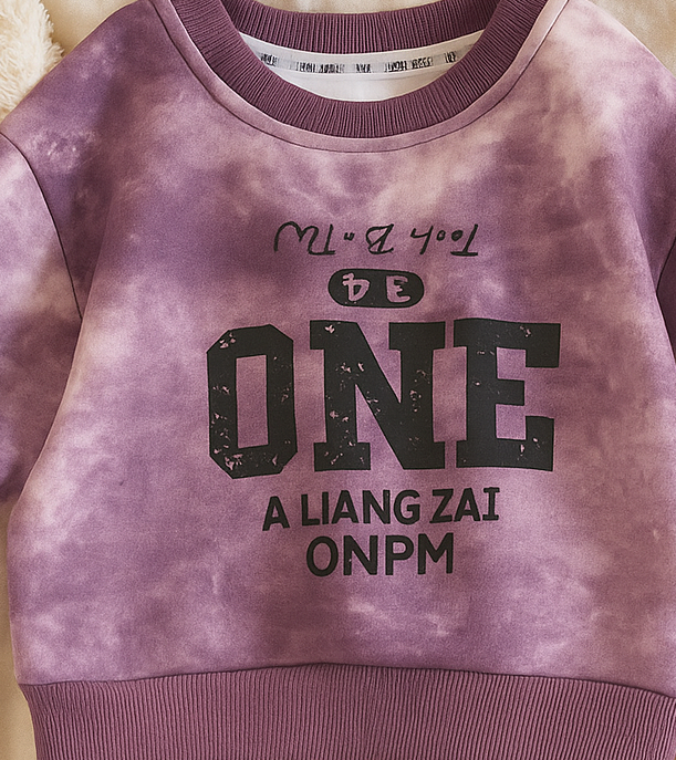 Boy's Cotton Knit Light Winter Full Sleeves Text Print Sweatshirt - Purple