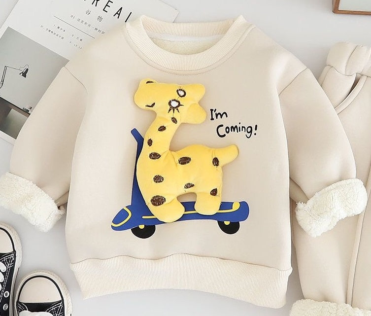 BUY 1 GET 1 FREE Boy's Cotton Fleece Sweatshirt and Joggers Set + Free Light Winter Sweatshirt and Jogger Set