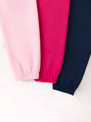 Girl's 3-Pack Pink, Blue and Baby Pink Joggers