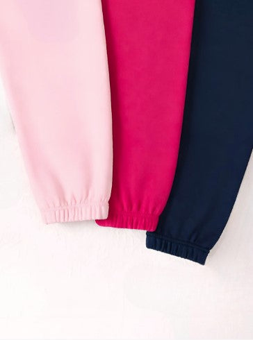 Girl's 3-Pack Pink, Blue and Baby Pink Joggers