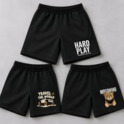 Googo Gaaga Boys Cotton Printed T-Shirt & Shorts Pack of 3 - White, Grey & Black