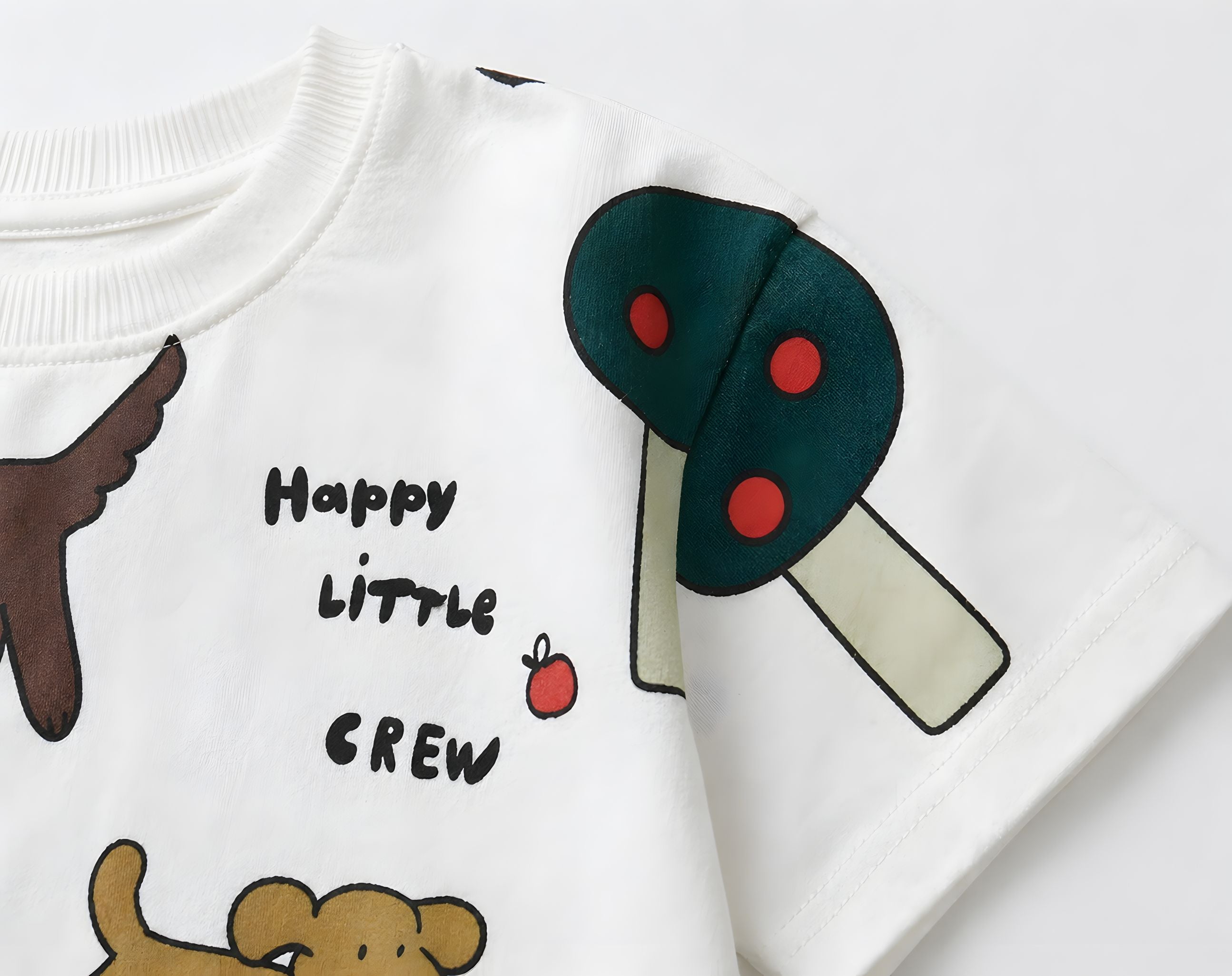 Boy's Dog Print Half-Sleeve T-Shirt - White