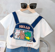 Happy back pack white T-shirt & Shorts
