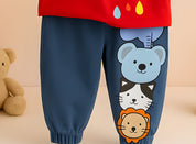 Boys Cotton Knit Full Sleeves Sweatshirt, Tshirt With Pant Pack of 2 - Black & Red