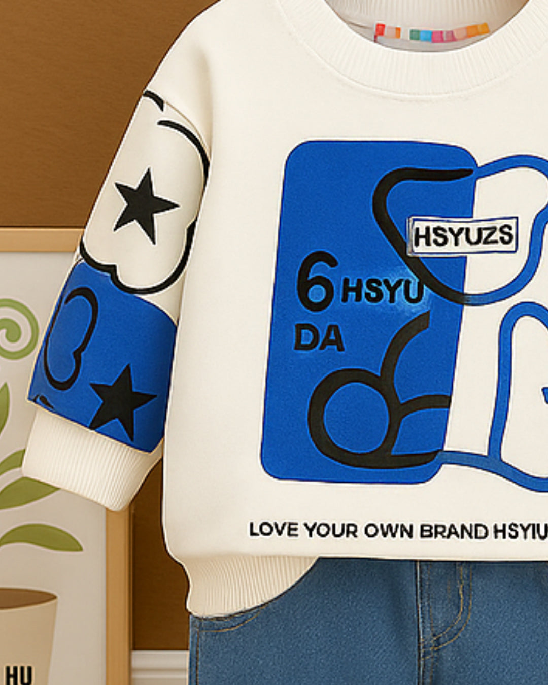 Boys Light Winter Cotton Knit Full Sleeves Printed Sweatshirt With Pant Pack of 2