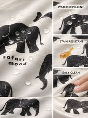 Boy's Elephant Print Spill-Proof Half-Sleeve T-Shirt