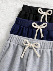 Boy's Cotton Knit Dino Printed Joggers Set Pack of 3 - Grey, Navy & Black