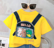Happy back pack yellow Shirt & shorts