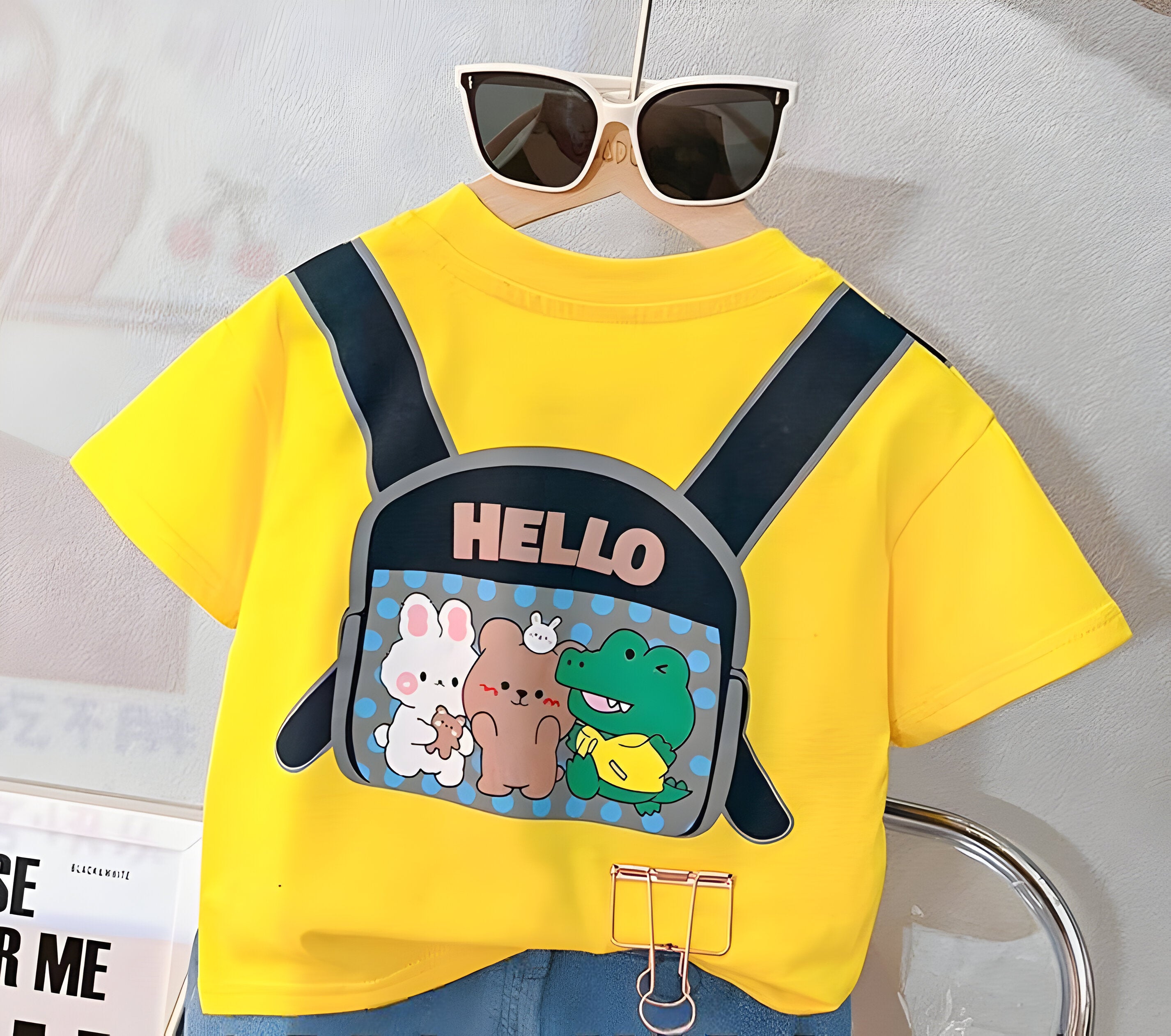 Happy back pack yellow Shirt & shorts