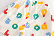 Letter AOP Shirt & shorts