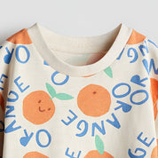 Boy's Orange Print Half-Sleeve T-Shirt - Orange