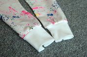 Boy's White Full-Sleeve Sweatshirt & Pants Set