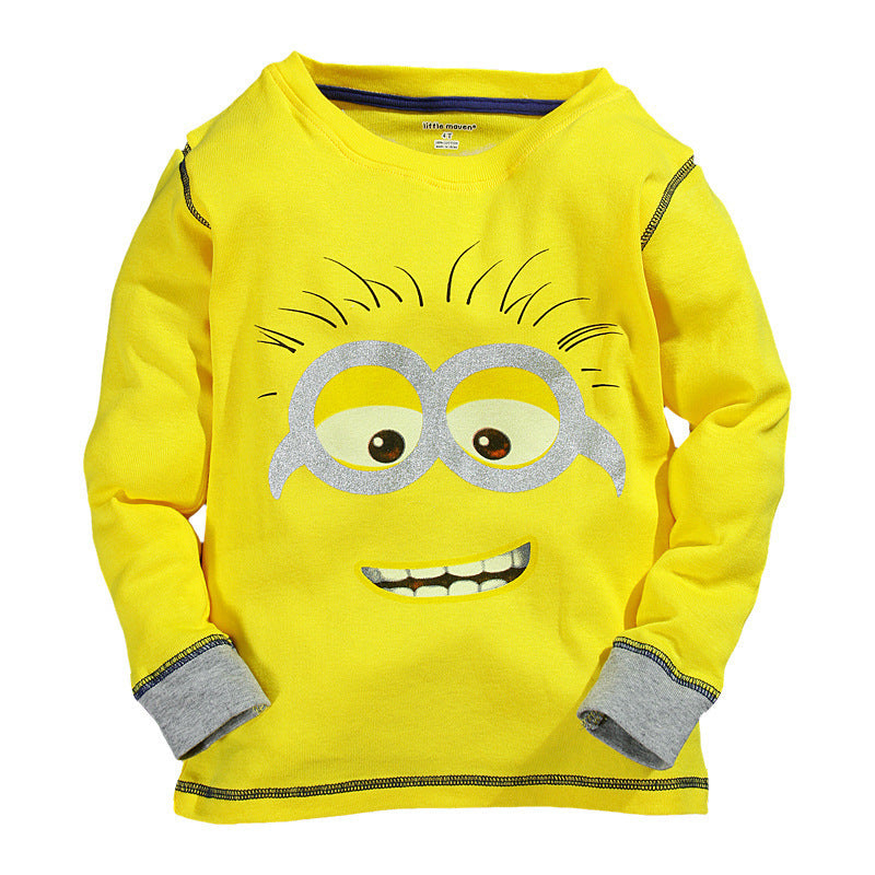 Boy's Yellow Minions Print T-Shirt & Pants Set
