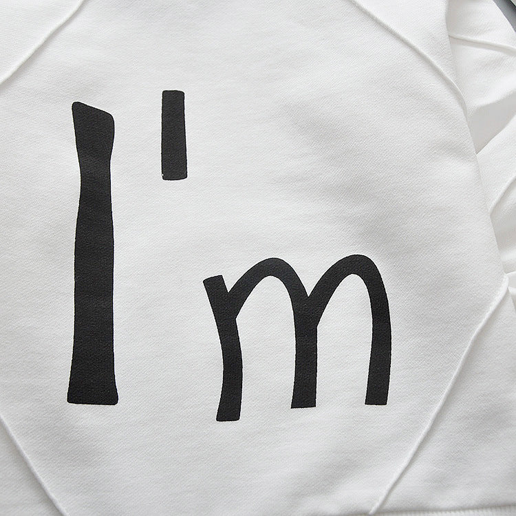 Girl's White Text Print Sweatshirt