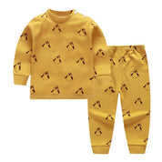 Boy's Yellow Penguin Print T-Shirt & Pajama Set