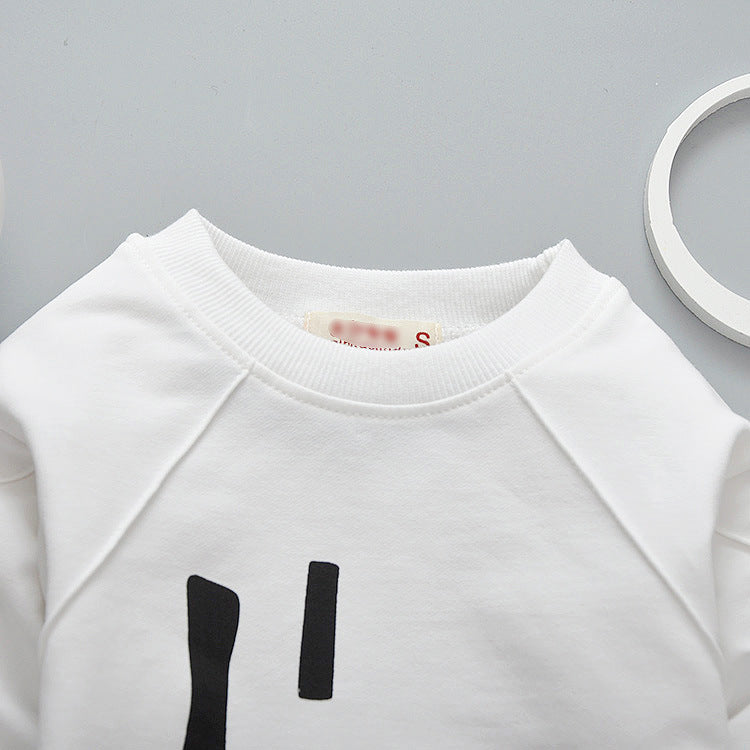 Girl's White Text Print Sweatshirt