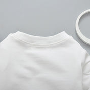 Girl's White Text Print Sweatshirt